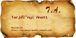 Tarjányi Anett névjegykártya